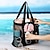 cheap Handbag &amp; Totes-Men&#039;s Women&#039;s Tote Beach Bag Polyester Holiday Beach Travel Large Capacity Breathable Foldable Solid Color Black