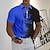 voordelige 3D-ritspolo-Voor heren POLO Shirt Revers polo Polo met rits Golfshirt Brief Grafische prints King (264 x 234cm) Strijkijzer Wit Geel Rood blauw Paars Buiten Straat Korte Mouw Vetoketju Afdrukken Kleding Modieus