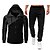 cheap Men&#039;s Tracksuits-Men&#039;s Tracksuit Sweatsuit 2 Piece Full Zip Athletic Winter Long Sleeve Breathable Quick Dry Moisture Wicking Fitness Gym Workout Running Sportswear Activewear Color Block Red / black Black+Gray Black