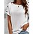 cheap Tees &amp; T Shirts-Women&#039;s T shirt Tee Blouse White Plain Casual Short Sleeve Round Neck Basic Regular S