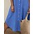 cheap Cotton&amp;Linen Dress-Women&#039;s Casual Dress Cotton Linen Dress Shift Dress Bamboo Midi Dress Outdoor Daily Vacation Fashion Basic Basic V Neck Summer Spring Half Sleeve Loose Fit 2023 Blue Plain S M L XL 2XL