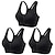 cheap Women&#039;s Sports Bras&amp;Panties-3 Pack Women&#039;s High Support Sports Bra Running Bra Seamless Zip Front Racerback Bra Top Padded Yoga Fitness Gym Workout Breathable Shockproof Quick Dry Khaki Black White Solid Colored