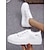 olcso Női tornacipők-Női Tornacipők Extra méret Vászon cipők Platform cipők Szabadtéri Napi Színes Nyár Kivágott Csipke Lapos Kerek orrú Sportos Alkalmi minimalizmus Gyalogló Csipke Repülő szövés Fűzős Fehér