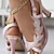 cheap Women&#039;s Sandals-Women&#039;s Sandals Block Heel Sandals Velvet Boots Heel Sandals Wedding Daily Solid Color Summer Rhinestone High Heel Open Toe Elegant Casual PU Ankle Strap White Pink