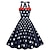 billige 1950-tallet-Retro / vintage 1950-tallet Uavhengighetsdagen A-linje kjole Swing kjole Halter Flare kjole Dame USA Flagg Maskerade Fritid / hverdag Kjole