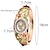 abordables Relojes de Cuarzo-Reloj de pulsera de cuarzo con vestido de pulsera de cristal para mujer recién llegado