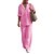 cheap Women&#039;s Two Piece Set-Women&#039;s Plus Size Loungewear Sets Simple Casual Comfort Pure Color Linen Home Street Daily Lapel Breathable Shirt Long Sleeve Button Pant Summer Spring Black Pink