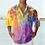 זול חולצת הוואי לגברים-בגדי ריקוד גברים חולצה פרחוני הדפסים גרפיים עומד צהוב פול סגול תלתן בָּחוּץ רחוב שרוול ארוך דפוס ביגוד אופנתי סגנון רחוב מעצב יום יומי