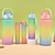 billige Drikkeglass-2000ml/900ml/300ml 3stk frostet gradient plastkopp stor kapasitet bærbar halmkopp med håndtak utendørs reisegradient farge gradert frostet vannflaske sportsflaske halmkopp