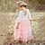 preiswerte Kleider für Mädchen-Kinder kleine Mädchen rosa Party Prinzessin Blumenspitze überbackene Tüll Rücken rückenfreies Tutu Oberkanten gestuftes Mädchenkleid