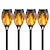 cheap Pathway Lights &amp; Lanterns-2/4pcs Solar Lights Outdoor Solar Torch Lights with Flickering Flame 12 LEDs for Halloween Decorations Waterpoof Landscape Auto On/Off Garden Patio  Home  Decoration Lantern