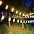 abordables Tiras de Luces LED-Cadena de luces solares para exteriores 20 bombillas vintage 5m 16.4ft para acampar patio bombillas led alimentadas por energía solar luz led impermeable con panel solar para el jardín del hogar