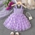 cheap Toddler Girls&#039; Dresses-Kids Girls&#039; Solid Color Butterfly Dress Outdoor Sleeveless Active Fashion Cute Mesh Knee-length Polyester Summer Spring Casual Dress Swing Dress A Line Dress 3-7 Years Pink Red Purple