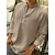 cheap Casual Shirts-Men&#039;s Shirt Linen Shirt Summer Shirt Beach Shirt Black White Pink Plain Long Sleeve Spring &amp; Summer Stand Collar Casual Daily Clothing Apparel