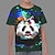 baratos camisetas 3d menino-Para Meninos 3D Gráfico Desenho Animado Panda Camisa Camiseta Manga Curta Impressão 3D Verão Primavera Ativo Esportes Moda Poliéster Infantil 3-12 anos Ao ar livre Casual Diário Normal