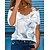 cheap Women&#039;s Clothing-Women&#039;s T shirt Tee Black White Blue Lace Print Floral Feather Holiday Weekend Short Sleeve Round Neck Basic Regular Floral Painting S