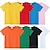 cheap Tees &amp; Shirts-Kids Boys T shirt Tee Solid Color Short Sleeve Cotton Children Top Outdoor Neutral Daily Summer Black 2-12 Years
