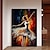 cheap People Paintings-Handmade Oil Painting Canvas Wall Art Decor Original Dancing girl Abstract Figure Painting for Home Decor With Stretched Frame/Without Inner Frame Painting