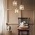 abordables Éclairages pour îlot-led suspensions îlot de cuisine lustres en cristal 1/3 tête ferme moderne foyer entrée luminaires plafond suspendu globe au-dessus de la table blanc chaud noir / or