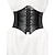 cheap Historical &amp; Vintage Costumes-Womens Faux Leather Steampunk Sexy Underbust Corset Belt Bustier Retro Vintage Medieval