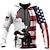 cheap Men&#039;s Zip Up Hoodies-Men&#039;s Full Zip Hoodie Jacket White + Light Grey Black White Red Blue Hooded Graphic Prints National Flag Zipper Print Sports &amp; Outdoor Daily Sports 3D Print Streetwear Designer Casual Spring &amp;  Fall