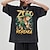 cheap Everyday Cosplay Anime Hoodies &amp; T-Shirts-One Piece Roronoa Zoro T-shirt Oversized Acid Washed Tee Print Retro Vintage Punk &amp; Gothic For Couple&#039;s Men&#039;s Women&#039;s Adults&#039; Hot Stamping Casual Daily