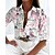 cheap Blouses &amp; Shirts-Women&#039;s Shirt Blouse Pink Blue Orange Button Print Floral Letter Casual Long Sleeve Shirt Collar Basic Elegant Regular Floral S
