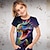 abordables t-shirts 3d fille-Fille 3D Graphic Animal Dinosaure T-shirt Tee-shirts Manche Courte 3D effet Eté Printemps Actif Mode Vêtement de rue Polyester Enfants 3-12 ans Extérieur Casual du quotidien Standard