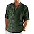 Недорогие Рубашка Хенли-мужская рубашка с графическим принтом, листья, воротник-стойка, синий, фиолетовый, зеленый, хаки, серый, уличная, с длинным рукавом, с принтом, одежда, модная уличная дизайнерская повседневная одежда