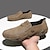billiga Handgjorda skor för män-Herr Tofflor och Slip-Ons Plusstorlekar Handgjorda skor Beck skor Komfortskor Ledigt Utomhus Dagligen Satäng Andningsfunktion Loafers Sandfärg Svart Brun Sommar