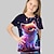 preiswerte 3D-T-Shirts für Mädchen-kinderkleidung Mädchen T-Shirt Graphic Outdoor 3D-Druck Kurzarm Rundhalsausschnitt Aktiv 7-13 Jahre Sommer Silber Schwarz Weiß