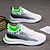 baratos Ténis para Homem-Homens Tênis Sapatos Flyknit Corrida Casual Diário Tecelagem voadora Respirável Com Cadarço Azul Verde Verão Primavera
