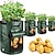 abordables bolsas de cultivo de plantas-4 Uds bolsas de cultivo de patatas bolsas de cultivo de 10 galones con solapa y asas contenedor de plantas maceta para patatas tomate y verduras verde