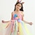 billige Festkjoker-pigers ærmeløse regnbue enhjørning 3d printede grafiske kjoler prinsesse sød maxi kjole børn småbørn performance fest speciel lejlighed mesh