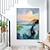 cheap Landscape Paintings-Oil Painting Handmade Hand Painted Wall Art Abstract Knife PaintingSea ViewSailboatHome Decoration Decor Rolled Canvas No Frame Unstretched