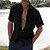 cheap Short Sleeve-Men&#039;s Shirt Button Up Shirt Casual Shirt Summer Shirt Beach Shirt Black White Navy Blue Blue khaki Stripes Short Sleeve Lapel Daily Vacation Clothing Apparel Fashion Casual Comfortable