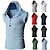 economico Canotte da palestra-Per uomo Canotta Maglietta smanicata Canottiera Maglietta senza maniche Senza Maniche Con Cappuccio Estate Semplice Moda Designer Muscolo Bottoni All'aperto Palestra Uscire Bianco Maglietta Top per