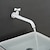 abordables Grifería para lavabos-grifo de baño lavabo solo grifos de lavabo de agua fría montado en la pared, gira 360 monomando grifo de recipiente de baño de latón antiguo cromo negro blanco dorado