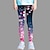 cheap Girl&#039;s 3D Bottoms-Kids Girls&#039; Leggings flowers Rainbow Sport Toddlers pants Graphic Fashion Outdoor 3-12 Years Summer Navy Blue Purple/Active/Tights/Cute