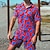economico set camicia da uomo-Per uomo Completo di camicia Camicia hawaiana Stampe astratte Anatra Collo ripiegabile Rosso Blu Viola Verde Strada Informale Manica corta Stampa Abbigliamento Tropicale Di tendenza Hawaiano Originale
