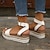 ieftine Sandale de Damă-sandale cu pană de damă sandale cu platformă cu cureaua la gleznă în aer liber plajă vară minimalism piele artificială negru alb caise