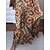 cheap Maxi Dresses-Women&#039;s Casual Dress Print Dress Spring Dress Long Dress Maxi Dress Classic Casual Graphic Tie Dye Print Outdoor Daily Holiday V Neck 3/4 Length Sleeve Dress Loose Fit Orange Summer Spring S M L XL