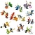 baratos Brinquedos Educativos-Conjunto de blocos de construção de batalha para fãs de filmes de anime de 6 peças - conjunto de minifiguras de minifiguras de batalha colecionáveis para horas de diversão, figuras de costura de