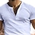 billiga Casual T-shirts för män-Herr Henleytröja Slät Henley Gata Helgdag Kortärmad Button-Down Kläder Mode Ledigt Bekväm