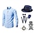 cheap Historical &amp; Vintage Costumes-Retro Vintage 1920s Vintage Inspired Blouse / Shirt Party Costume Masquerade Panama Hat Accesories Set Cosplay The Great Gatsby Gentleman Men&#039;s Solid Color Button Down Collar Halloween Performance