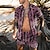 cheap Men&#039;s Printed Shirt Sets-Men&#039;s Shirt Set Summer Hawaiian Shirt Graphic Shirt Aloha Shirt Floral Turndown Black Blue Purple Green 3D Print Outdoor Casual Short Sleeve 3D Print Button-Down Clothing Apparel Fashion Hawaiian