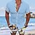 cheap Short Sleeve-Men&#039;s Shirt Linen Shirt Button Up Shirt Casual Shirt Summer Shirt White Blue Green khaki Gray Color Block Short Sleeve Lapel Daily Vacation Front Pocket Clothing Apparel Fashion Casual Comfortable