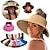 preiswerte Häusliche Krankenpflege-Sonnenblendenhüte für Damen, breiter Krempe, Stroh, aufrollbar, Pferdeschwanz, Sommer-Strandhut, UV-Licht, UPF, verstaubar, faltbar, für Reisen, Sommer