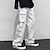 economico Pantaloni cargo-Per uomo Pantaloni cargo Vita elastica Multi tasca Tinta unica Giornaliero Fine settimana Streetwear Moda Nero Bianco