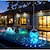 billiga Undervattensbelysning-flytande poollampor solar poollampor med rgb färgskiftande vattentäta poollampor som flyter för pool på natten hängbara led disco glödbollslampor för damm trädgård bakgård